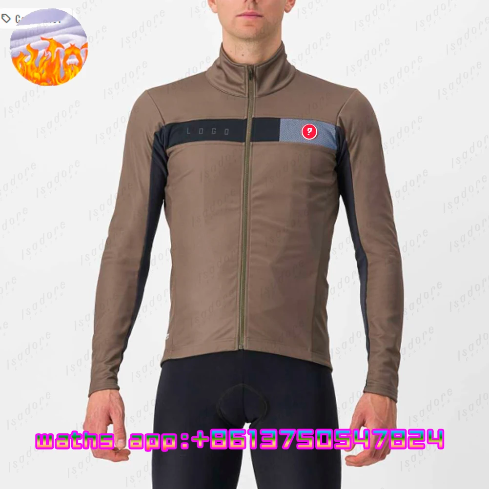 New Winter Jacket Thermal Fleece Bicycle Clothes Men's Cycling Jacket Warm Wool Long Sleeve Cycling Bike Clothing Sports