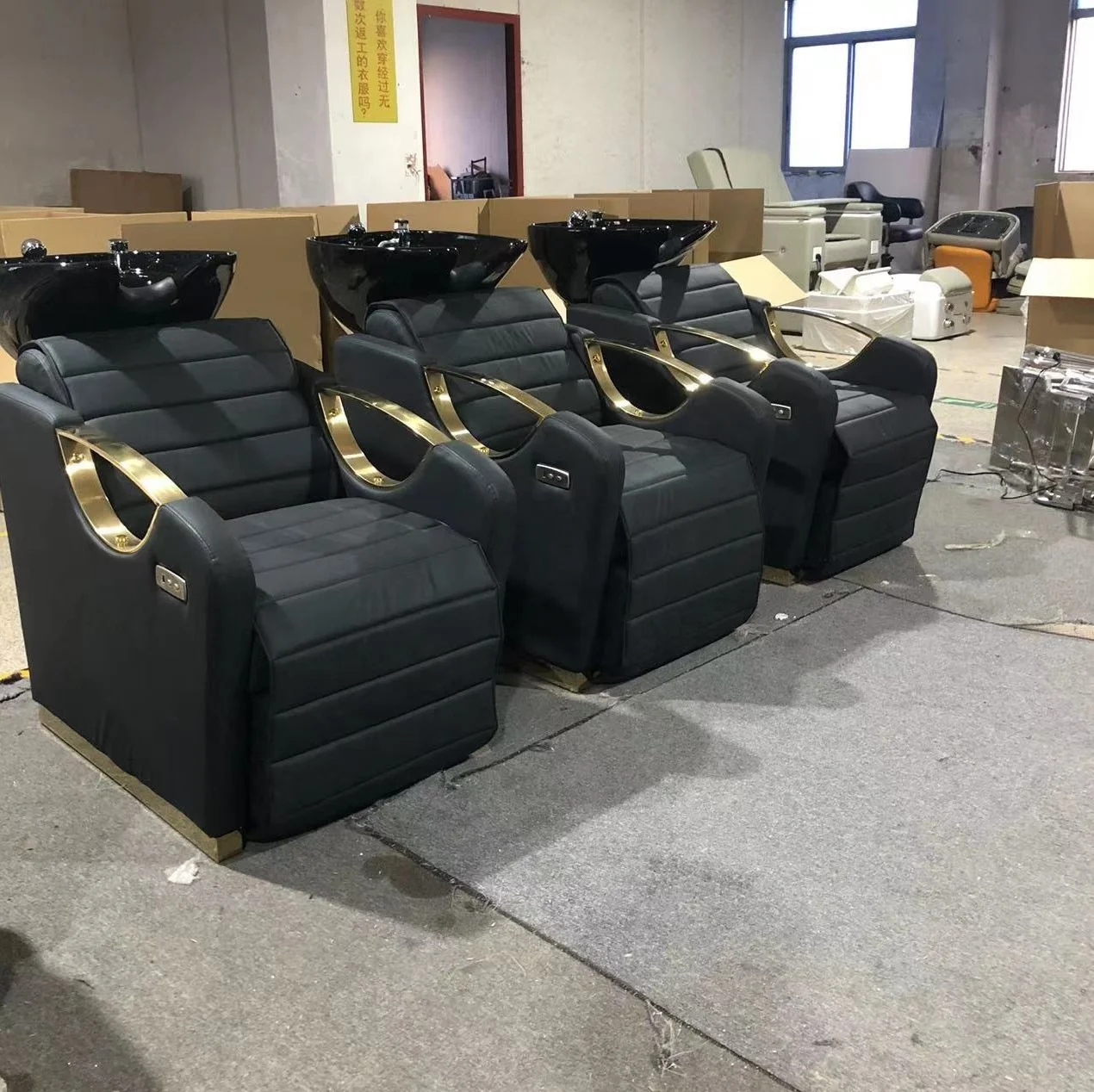 2023 New Design Electric Hair Salon Equipment Auto Shampoo Chair with Ceramic Shampoo Bowl ZY-SC142 2