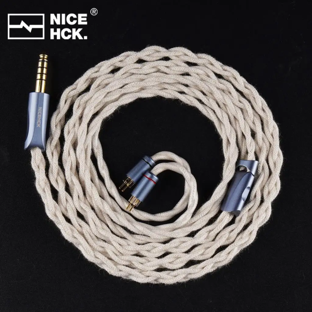 

NICEHCK WabiZone HIFI Cable 7N OCC+5N Single Crystal Pure Silver+Silver Plated Copper OFC Plug 2Pin for F1 Pro Monarch MK2 IEM