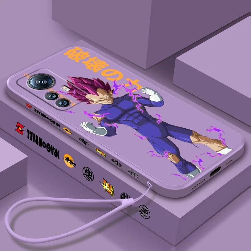D-Dragon Ball Vegeta Iv Goku Liquid Left Rope Per Xiaomi Mi 13T 13 12T 12 11T 11I 11 A3 10T 10 9 Pro Lite Ultra 5G Tpu