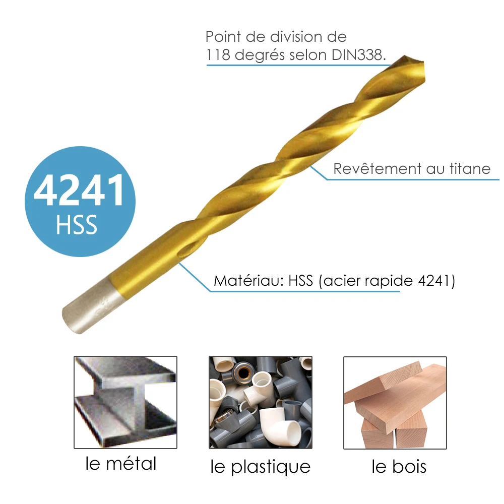 M35 asile alt HSS-Foret hélicoïdal à tige droite, coupe-trou, outils  électriques pour métal, propositions