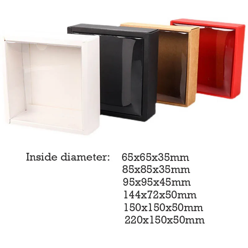 10Pcs Transparent Kraft Paper Gift Boxes with Clear Window, Multi-Size DIY Packaging fo... - SKU TPGB1014 - UGI Packaging