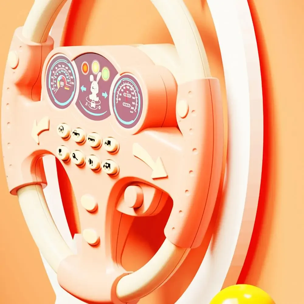 Infant Simulation Shining Steering Wheel Toys Education Lights Sound Copilots Stroller Steering Wheel Children's Vocal Toys Game 4