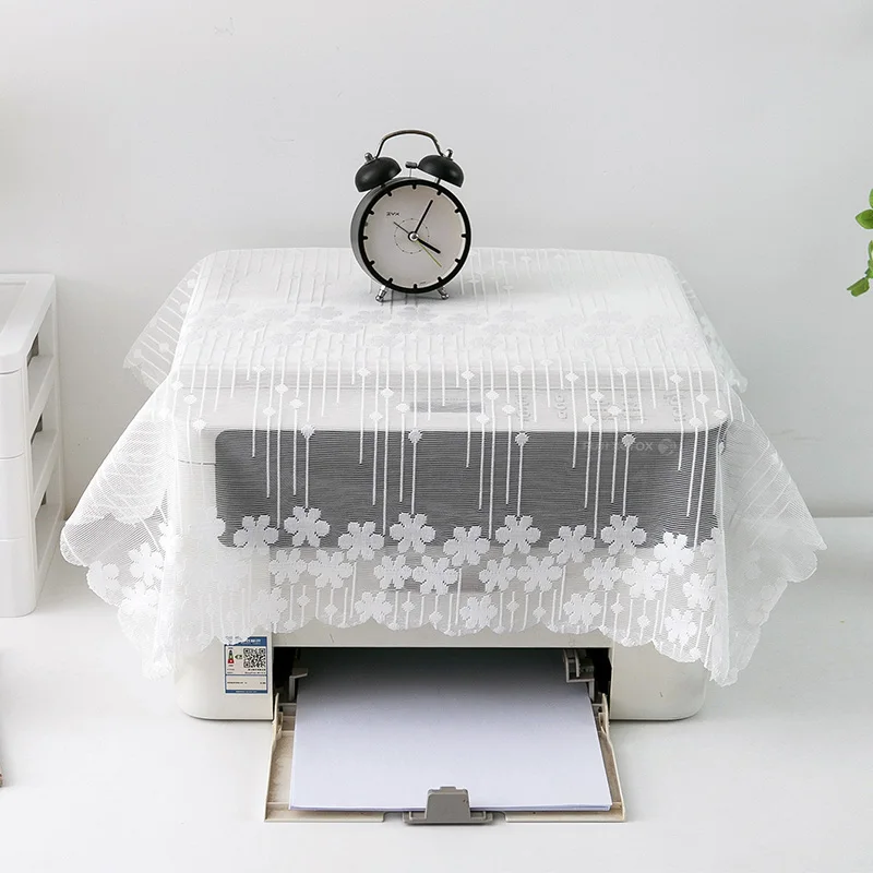 European Style Dust Covers White Color Flower Microwave Oven Covers Tablecloth Household Dust Protector Table Lamp Cover