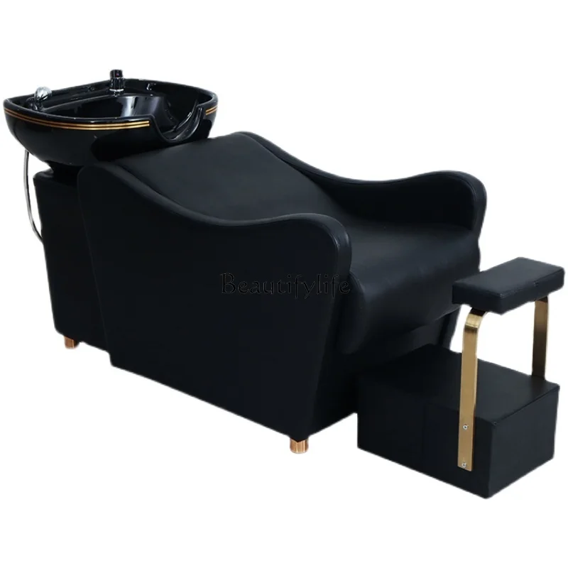 For Hair Salon Lying Half Flushing Bed Ceramic Massage Couch