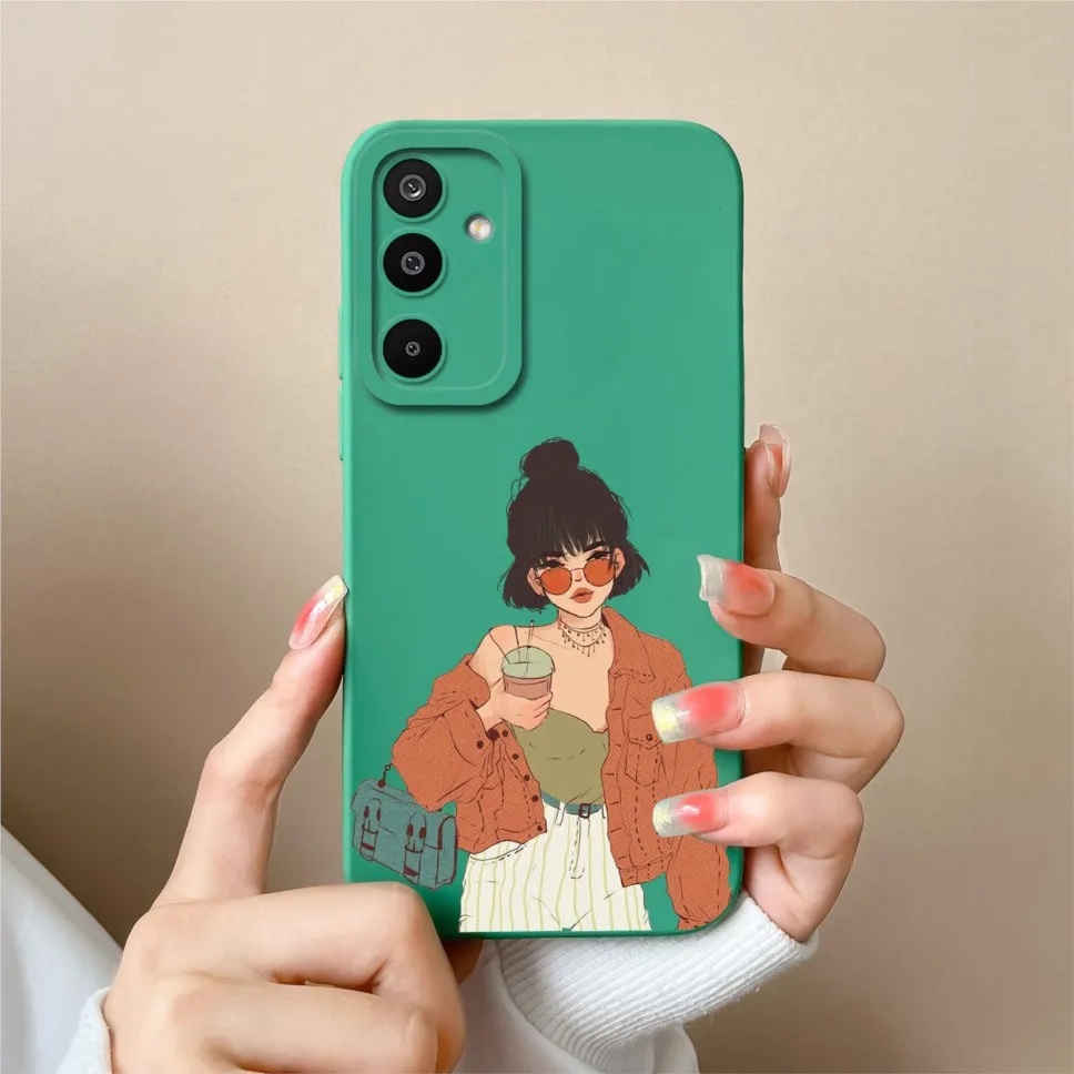 Fashion Pretty Sweet Girl Soft Liquid Silicone Protective Phone Case Cover