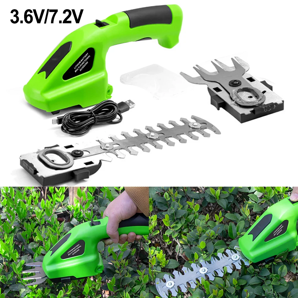

Trimming Blade 2-in-1 Electric Cordless Hedge Plants Trimmer Handheld Grass Shear Shrub Cutter Outdoor Garden Power Tools