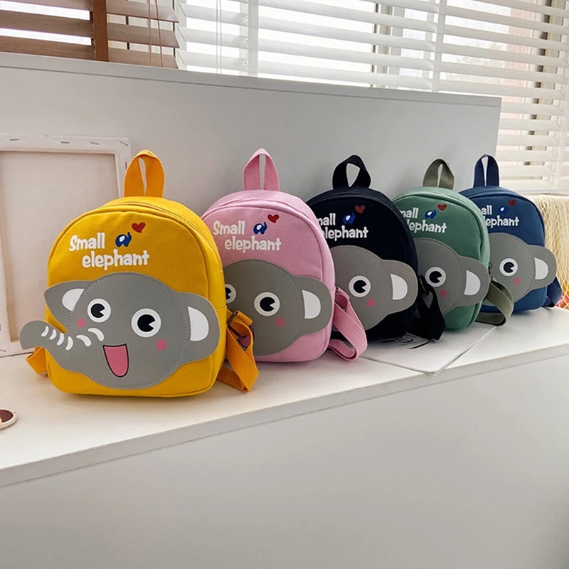 

Children's Canvas School Backpack Kids Cartoon Cute Elephant School Bags For Girls Boys Kids Baby Bag Kindergarten Backpack