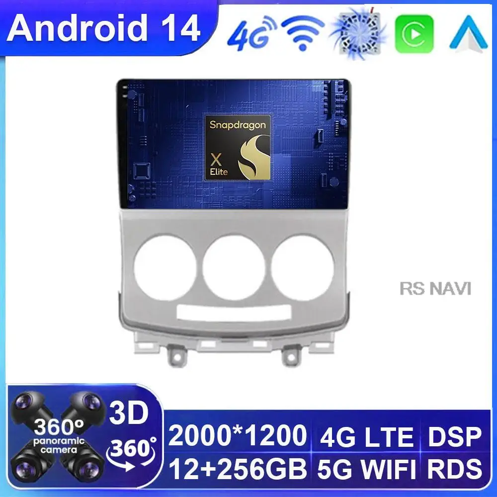 

Android 14 для Mazda 5 2005-2010 автомобильное радио, мультимедийный видеоплеер, стереонавигация, головное устройство для Carplay, магнитола 2 Din