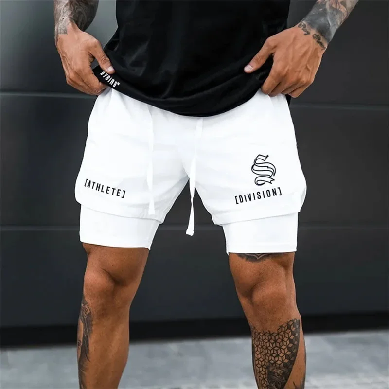 2 IN 1 Sport Running Casual Breathable Shorts Men Double-deck Jogging Quick Dry GYM Shorts Fitness Workout Men running shorts
