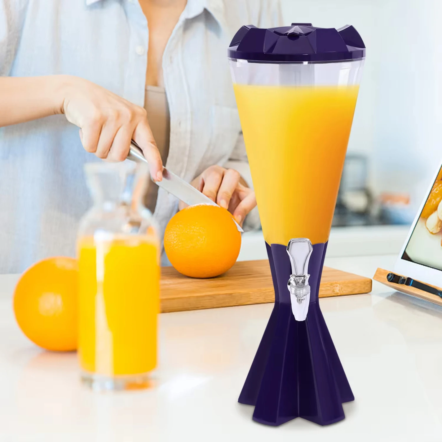 Beer Tower Dispenser 3L Drink Beverage Dispenser Tools & Accessories With Individual Ice Tube