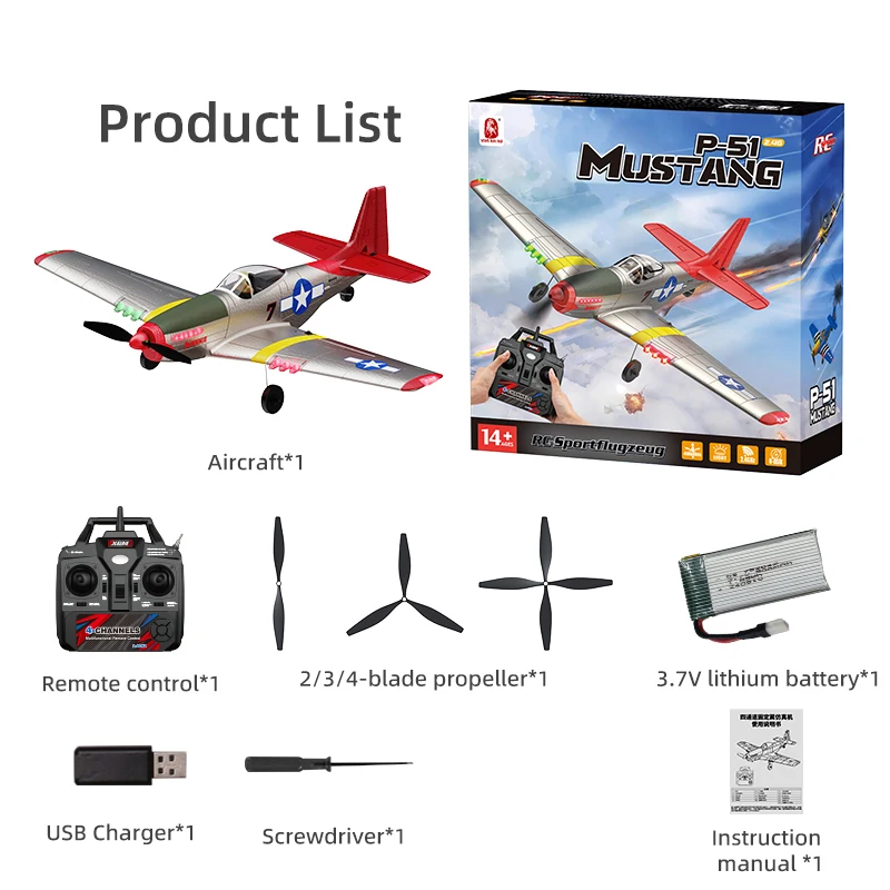 Avion RC télécommandé 2.4GHz - Vol stabilisé, 2 couleurs