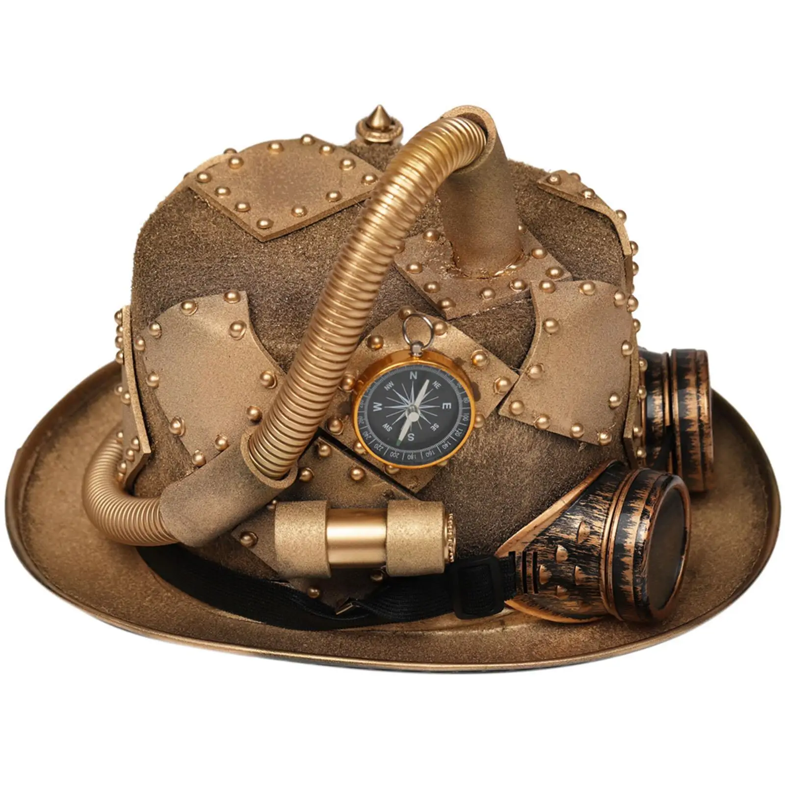 블랙 골드 고딕 탑 모자 할로윈 기어 의상 Steampunk 고글