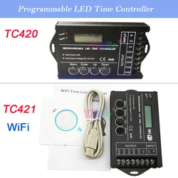12V 24V Upgraded TC420 Time programable RGB Light LED Controller 5 Channels output 20A TC421 WiFi Programmable LED Strip Dimmer