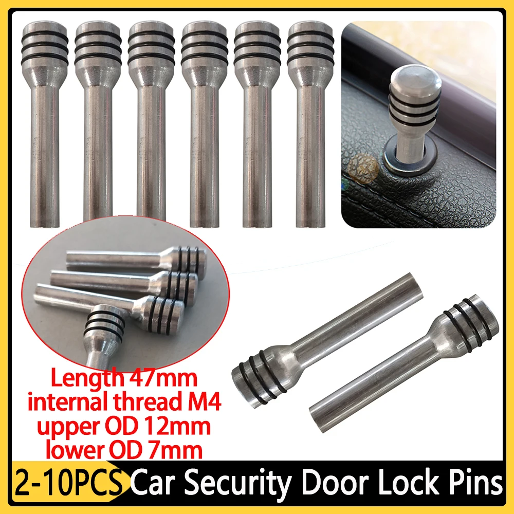 Car Door Lock Pins 2-10Pcs 47mm Aluminum Alloy