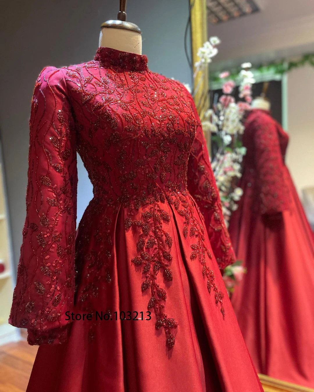 A-line Scoop Neck Red Lace Prom Dress Lace-up Prom Gown With Silt #QWE –  SELINADRESS