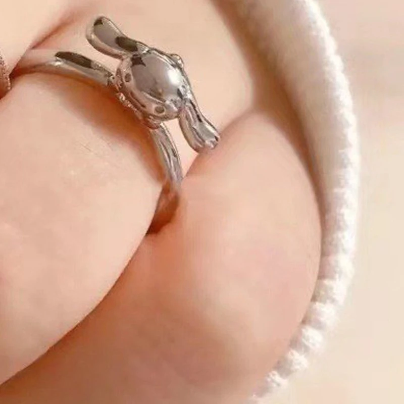 1PC Anime Sanrio Figure Opening Adjustable Ring Hello Kitty Kuromi Kawaii Cartoon Couple Ring Metal Jewelry Collectible Toy Gift