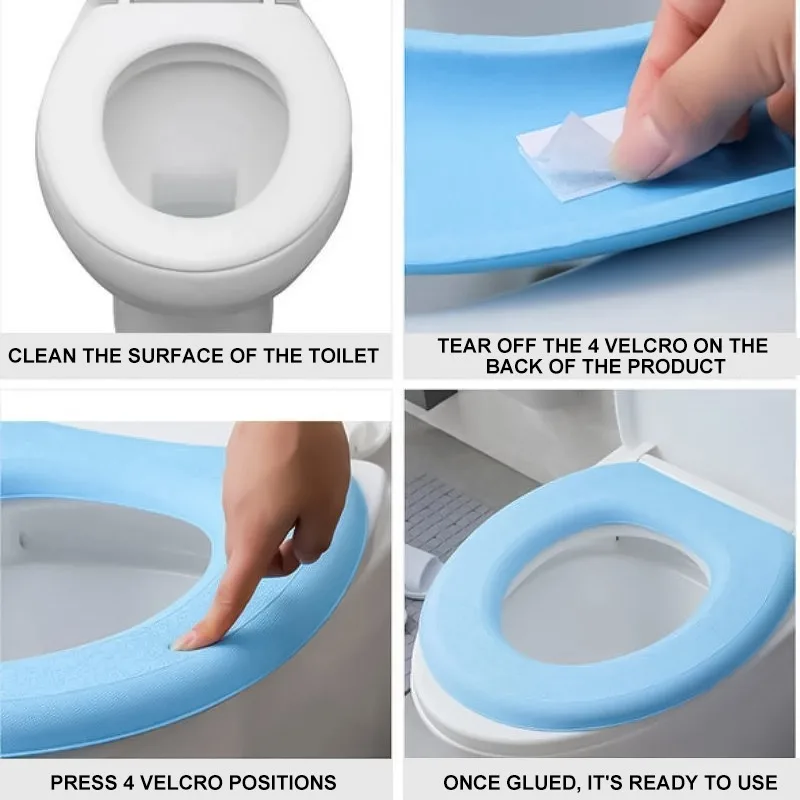 Waterpoof Soft Toilet Seat Cover Bathroom Washable Closestool Mat Pad Cushion O-shape Toilet seat Bidet Toilet Cover Accessories