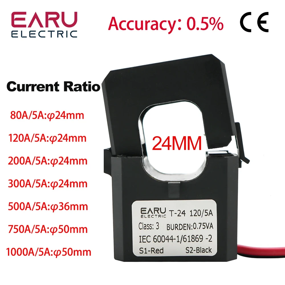 5A Split Core Current Transformer Sensor AC Open Type CT 80A 120A 200A 300A 500A 750A 1000A Clamp High Frequency Transformer current transformer current sensor
