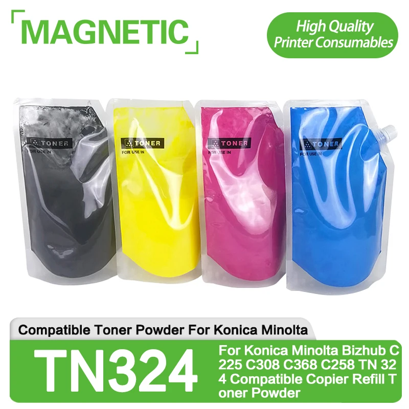 

tn324 TN324 Toner 1KG For Konica Minolta Bizhub C225 C308 C368 C258 TN 324 Compatible Copier Refill Toner Powder