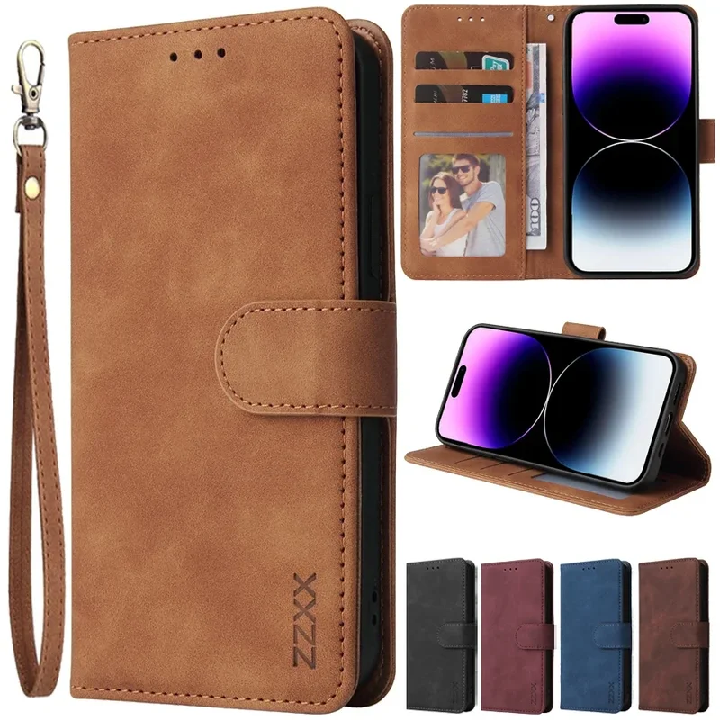ZZXX Leather Wallet Phone Case For iPhone 17e 16 Pro Max 15 14 13 Mini 12 11...