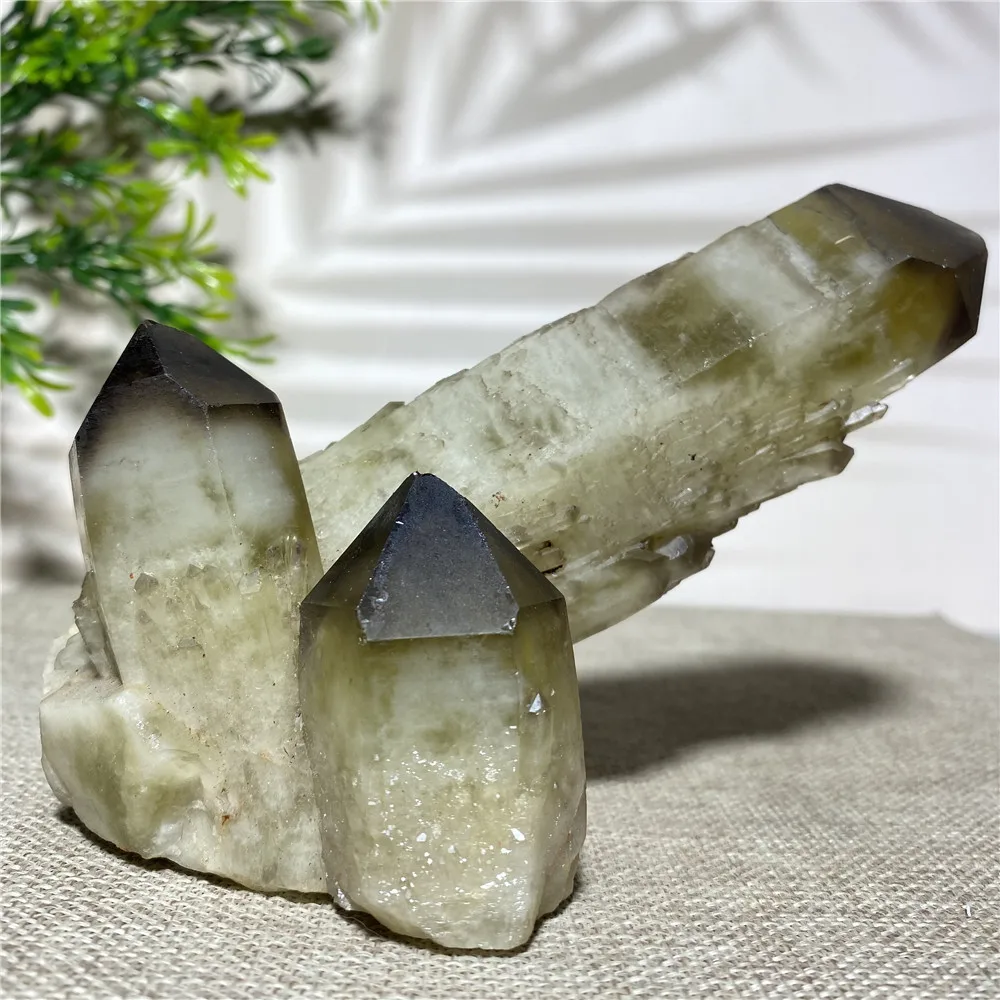 

Natural Smoky Crystal Quartz Mineral Point Wand Home Furnishing Decoration Energy Healing Reiki Master Rough Rocks Specimen