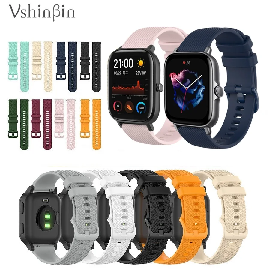 

40PCS Smart Wrist Watch Strap for Amazfit GTR4 GTR3 GTS3 GTS 2E GTS 4 Mini BIP3 Pro 2e Bip U/POP Silicone Watch Band 20mm 22mm