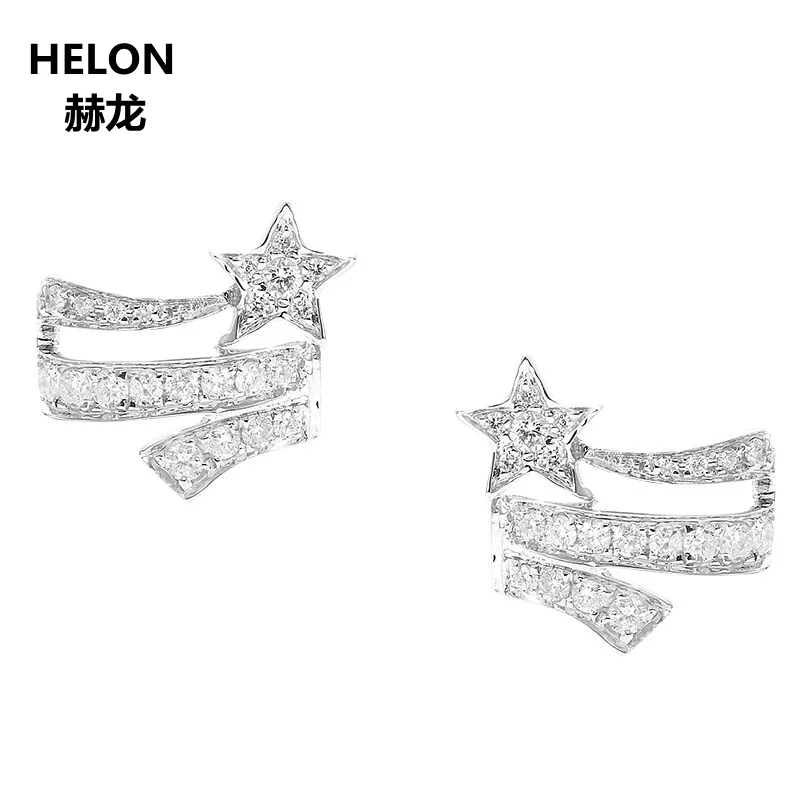 

Однотонные серьги из белого золота 14 к 0,18 карат и искусственной кожи, женские серьги со звездами, ювелирные изделия в подарок