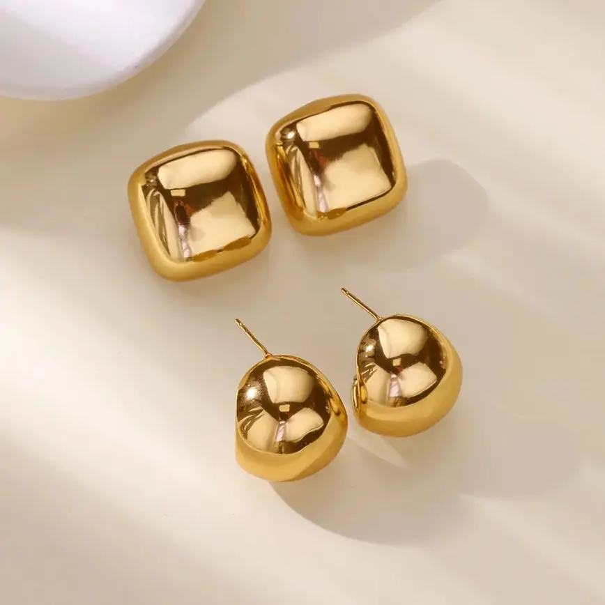 Smooth Stud Earrings for Women Girls