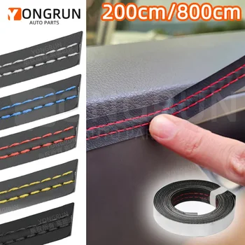 2m/8m Modanatura autoadesiva per auto Trim Interni auto Cruscotto Decorazione in pelle Linea Striscia treccia fai da te Decorazione stile auto