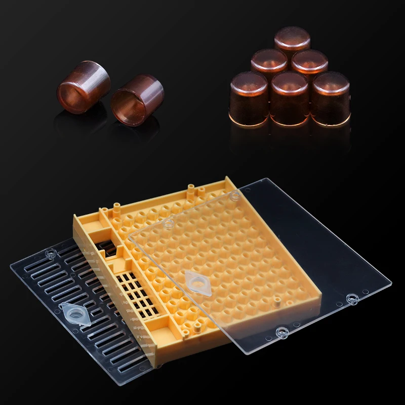 Beekeeping-Queen-Rearing-Cell-Cup-Box-Kit-Plastic-Honeycombs-Queen-Cage-Isolation-Apiculture-Equipment-Accessories.jpg Méhészet Queen Tenyésztő Cella Pohár Doboz Készlet Műanyag Méhsejt Ketrec Izolációs Apikulturális Berendezések Kiegészítők - Image 5