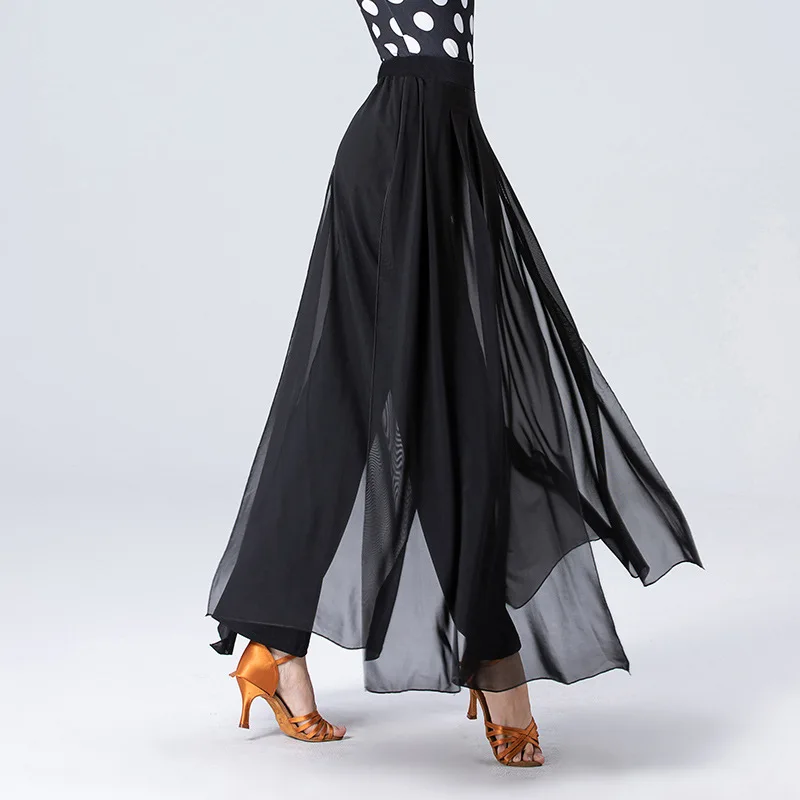 Dance Pants Latin Dance Pants Modern Dance Practice Clothes Trousers Split Ballroom Elastic Waist National Standard Women's Pants