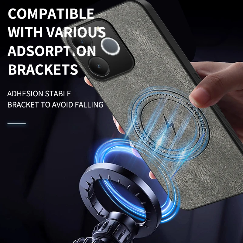 Leather Shockproof Armor Case with Magnetic Protection - Drop Proof Phone Case