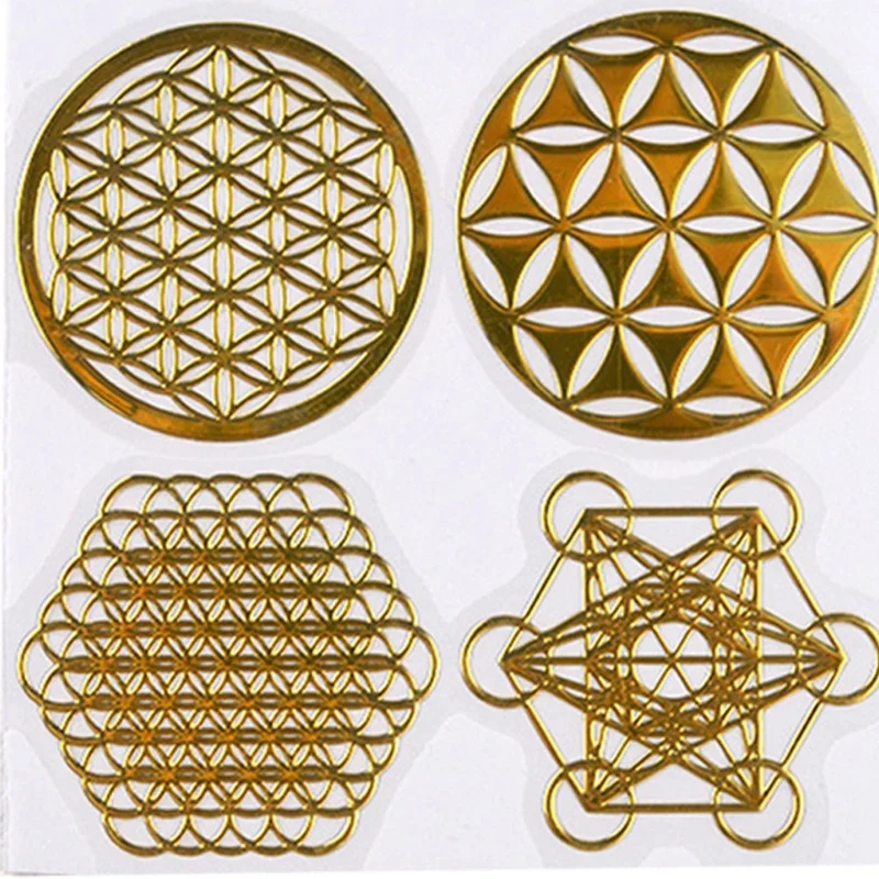 Wall Stickers Gas Pump Stickers Floor Stickers 16Pcs/Set Metal Energy Decor Sticker Flower Of Life