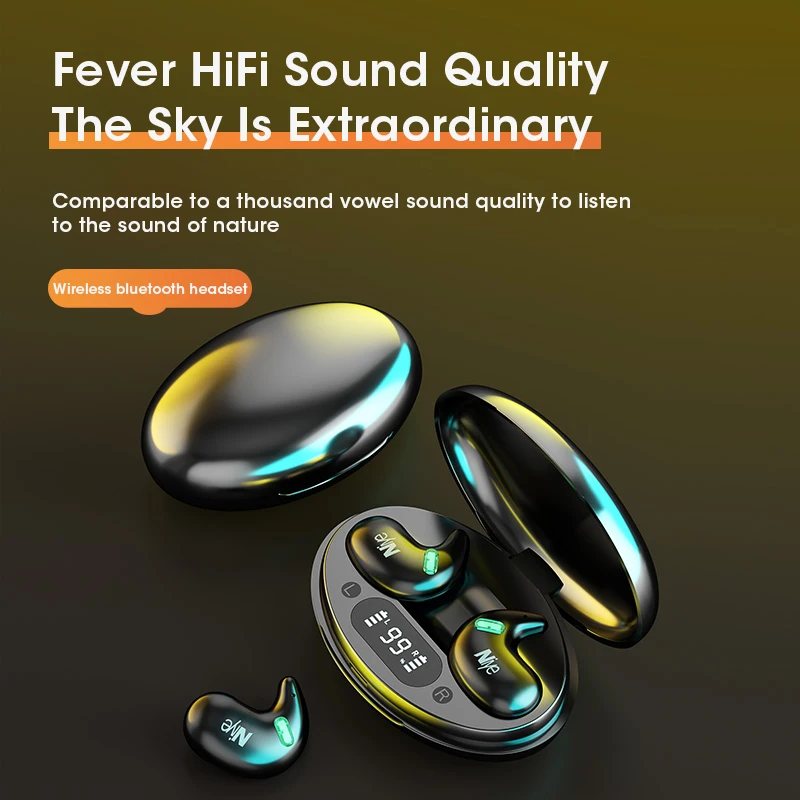Auriculares inalámbricos invisibles con Bluetooth 5,3, cascos ocultos,  ligeros, impermeables, a prueba de ruido, con Control táctil - AliExpress