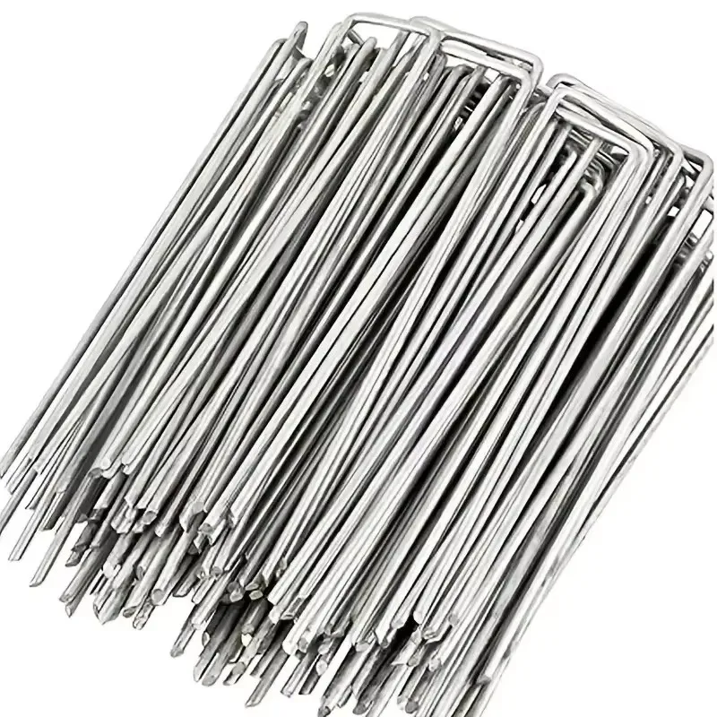 20pcs Landscape Staples U-Shaped Garden Pins Garden Stakes Heavy Duty Yard Lawn Tent Stakes Securing Pegs for Weed Ba garden staples plant stakes