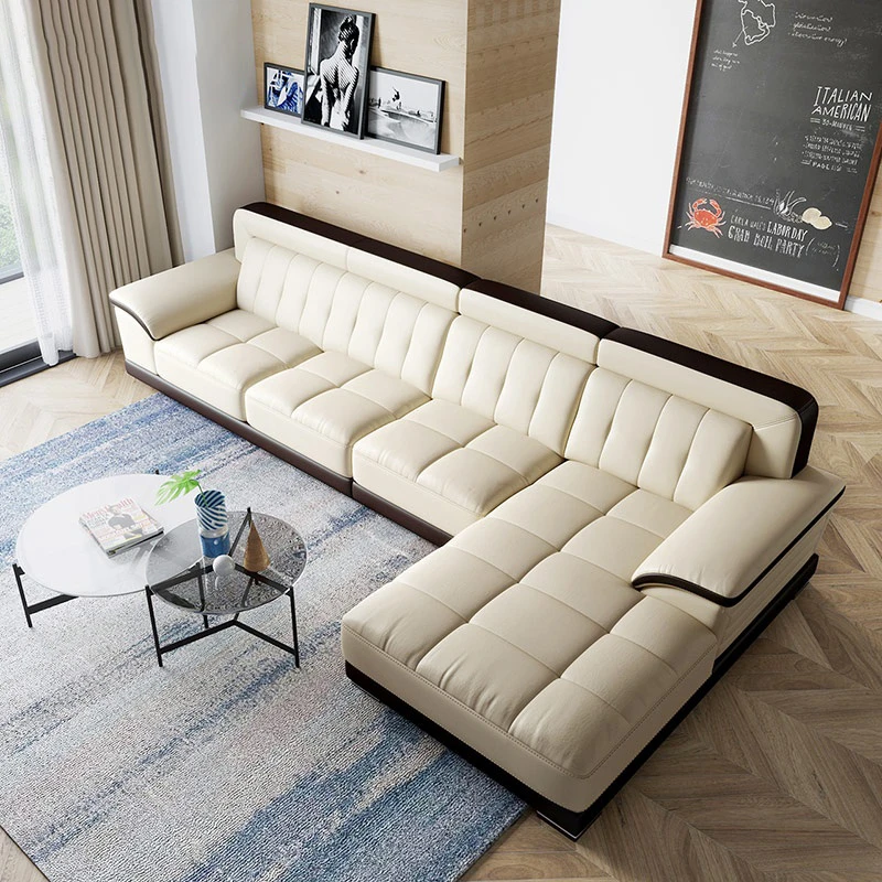 zwemmen ingewikkeld verteren European Italian Luxury Modern Style Large Top Grain Real Corner Sectional  Pure Leather Sofa Set - Living Room Sofas - AliExpress
