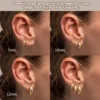 3Pairs Hoop Earrings Set for Women Gold Silver Plated Earring Hypoallergenic Small Huggie Hoops Lightweight Hoop Earrings Stack