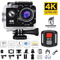 Helmet Video Recording Camera Sports Cameras Outdoor Cam 4K Action Camera 1080P/30FPS WiFi 2.0" 170D Underwater Waterproof 1
