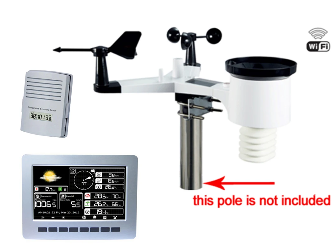 

WIFI weather station with solar powered sensor wireless data upload data storage, solar radiation tester