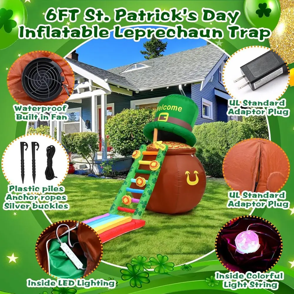 6ft Blow up Leprechaun Trap 5