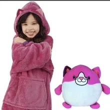  Baby Boy Girl Pet Folded Hoodie Blanket Warm Fleece Baby Oversized Hoody Robe Outfits Child TV Sweatshirt Blanket Cartoon 