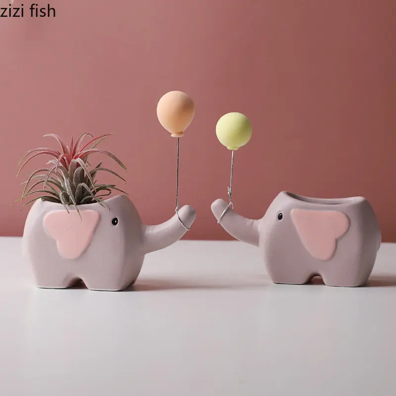 Keramik-Blumentopf In Elefantenform – Weiß, 13x8x8 Cm, Mit Ablaufloch, Für Sukkulenten & Kakteen (Pflanze Nicht Inklusive)