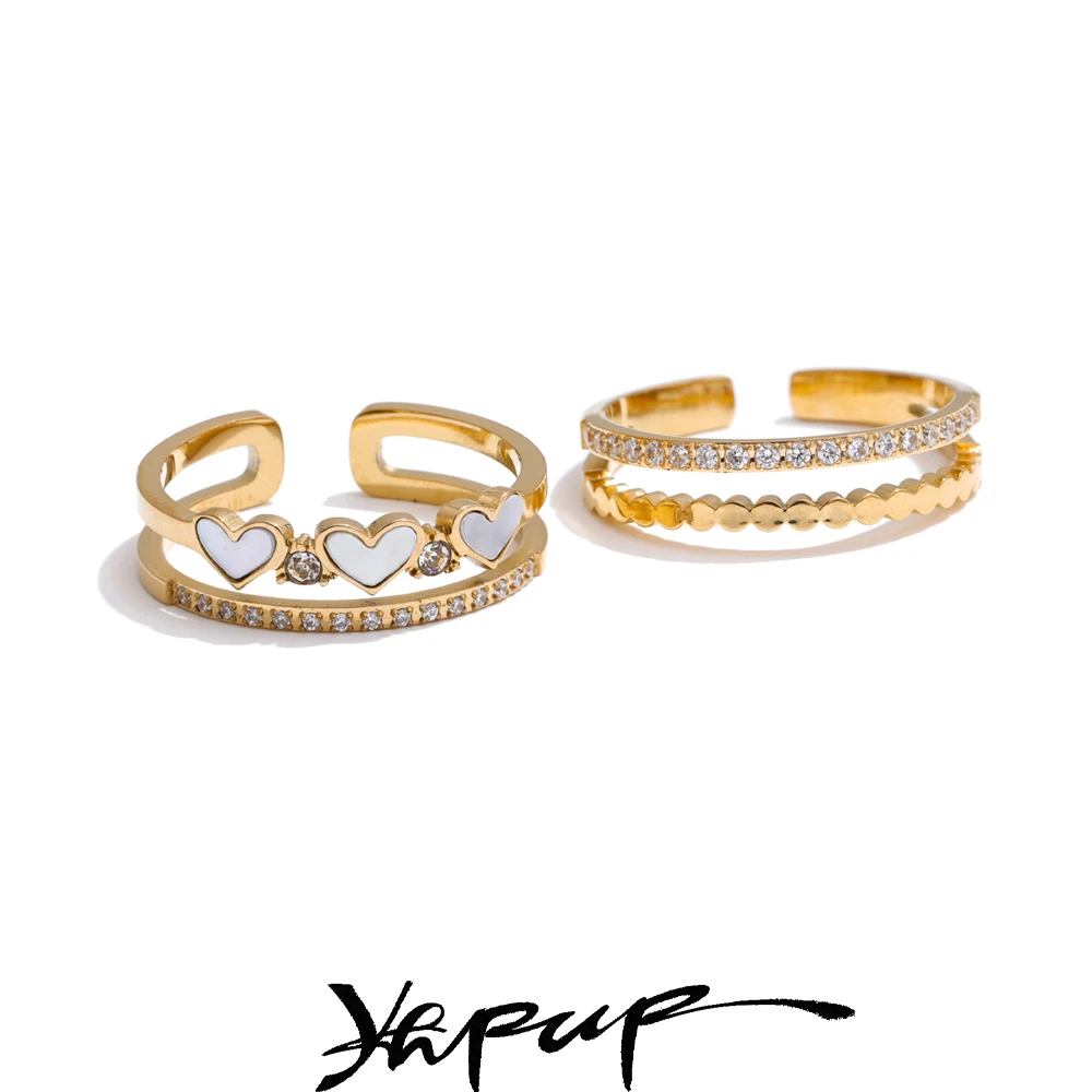 Yhpup Double Layer Ring 18K Gold PVD Plated