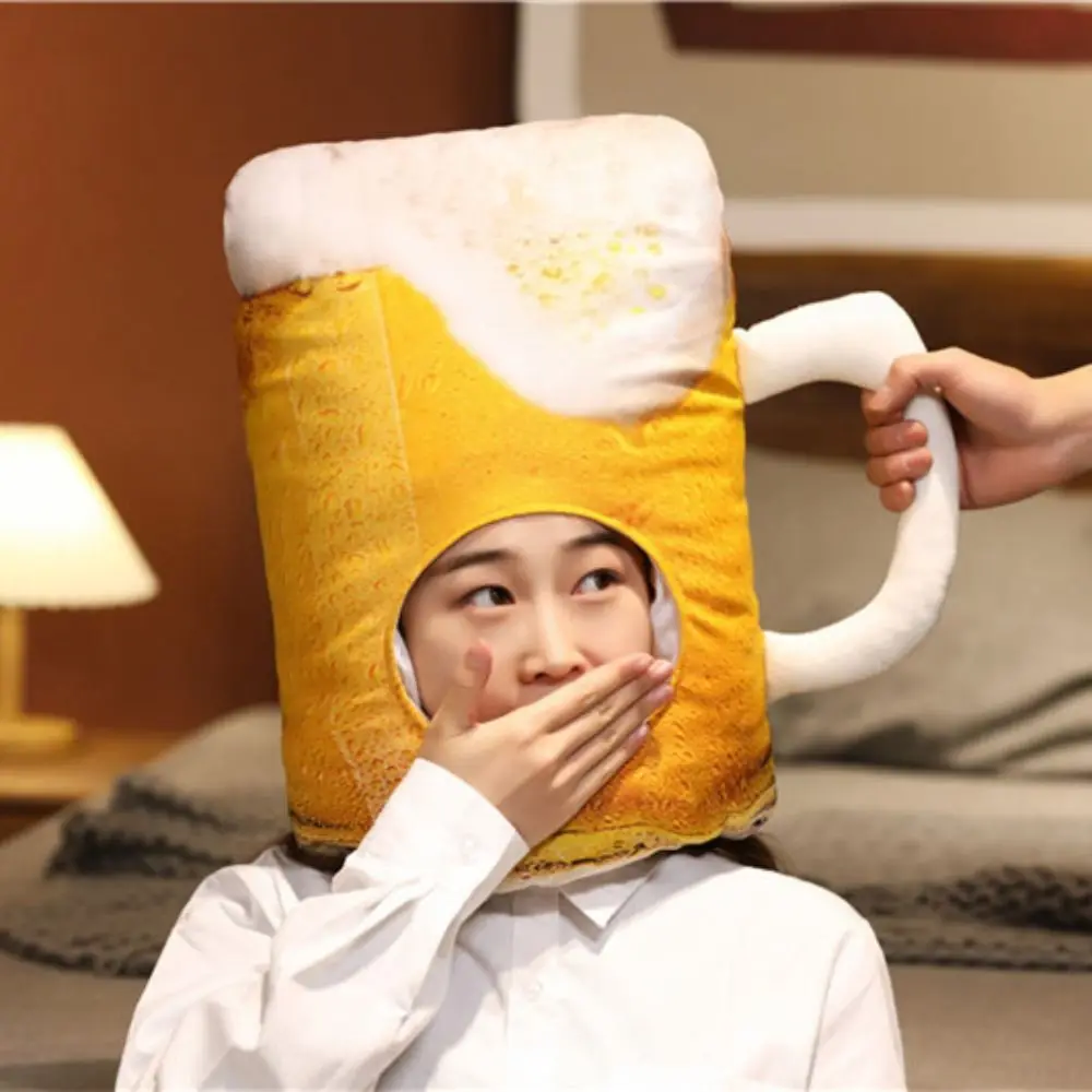 INS Plush Funny Beer Hat Soft Novelty Photo Props Plush Cap Adults
