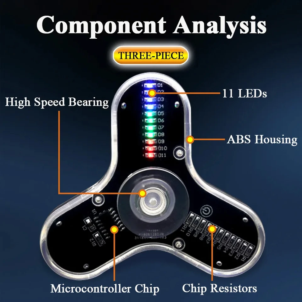 Kit Saldatura Elettronica Fai Da Te, Giroscopio 3D Con LED, 20+ Modelli, Alimentato Da Batterie CR1620