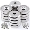 0.98"(25mm) Super Strong Round Base Cup Neodymium Magnets with Holes and Screw, Countersunk Pot Magnets for Craft Lockers Tools 1