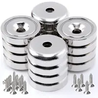 0.98"(25mm) Super Strong Round Base Cup Neodymium Magnets with Holes and Screw, Countersunk Pot Magnets for Craft Lockers Tools 1