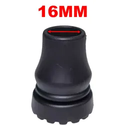 Durable Black Rubber Walking Cane Tips - Enhanced Safety Accessories (16mm)