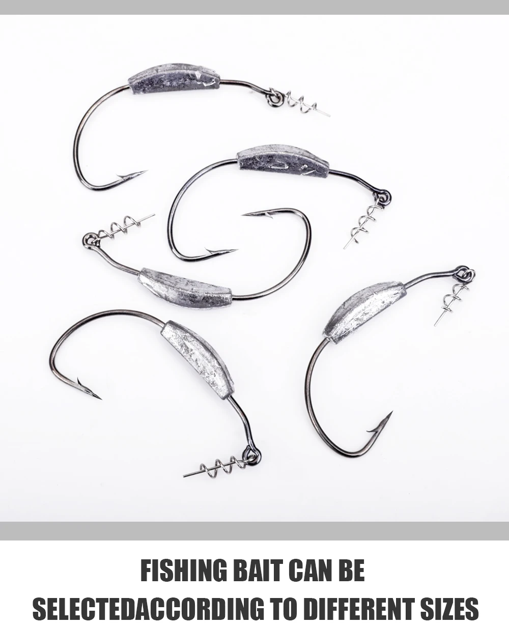 NGB Jig-Kurbelkopfhaken mit Widerhaken 2g 3g 4g 5g 7g für Gummiköder, Offset-Angelhaken mit Federverschluss für Texas Rigs Angelzubehör – Detail 2